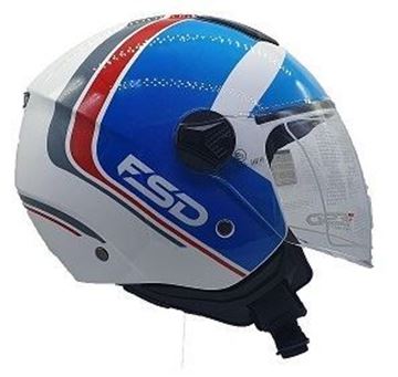 Picture of HELMET OPEN 700 L WHITE RED BLUE GRAPHIC FSD DOUBLE BLUE